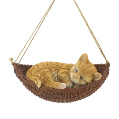 Napping Cat On Hammock Figurine Napping Cat On Hammock Figurine