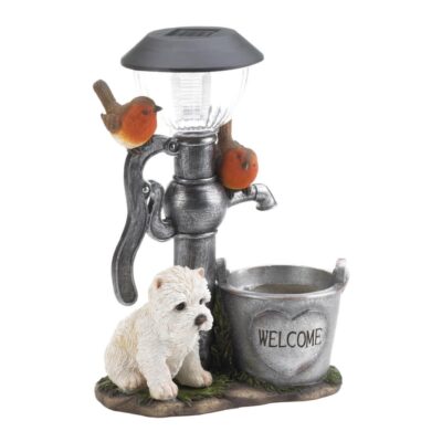 Little Pup And Water Pump Solar Light Little Pup And Water Pump Solar Light