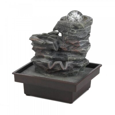 Glass Orb On Rocks Tabletop Fountain Glass Orb On Rocks Tabletop Fountain