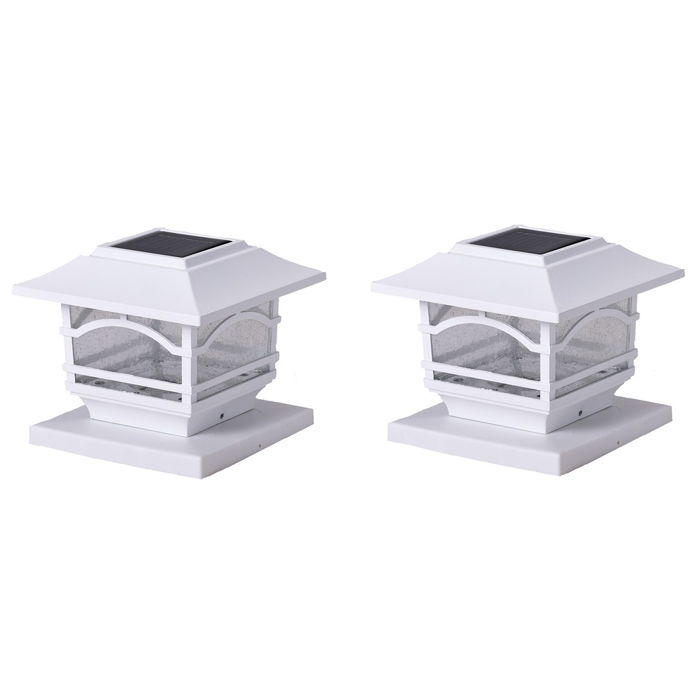 Maxsa Innovations Solar Post Cap And Deck Railing Lights 2 Pack (white)