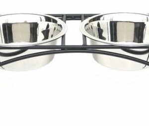 Regal Double Elevated Feeder - Large/Black