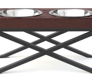 Woodsman Double Raised Dog Bowl - Small