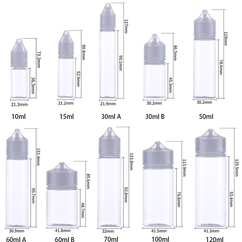 50pcs Empty Dropper Bottles Squeezable E-liquid Bottle White Black Lid Plastic Vape Juices Containers 10ml 15ml 30ml 50ml 100ml - Image 6