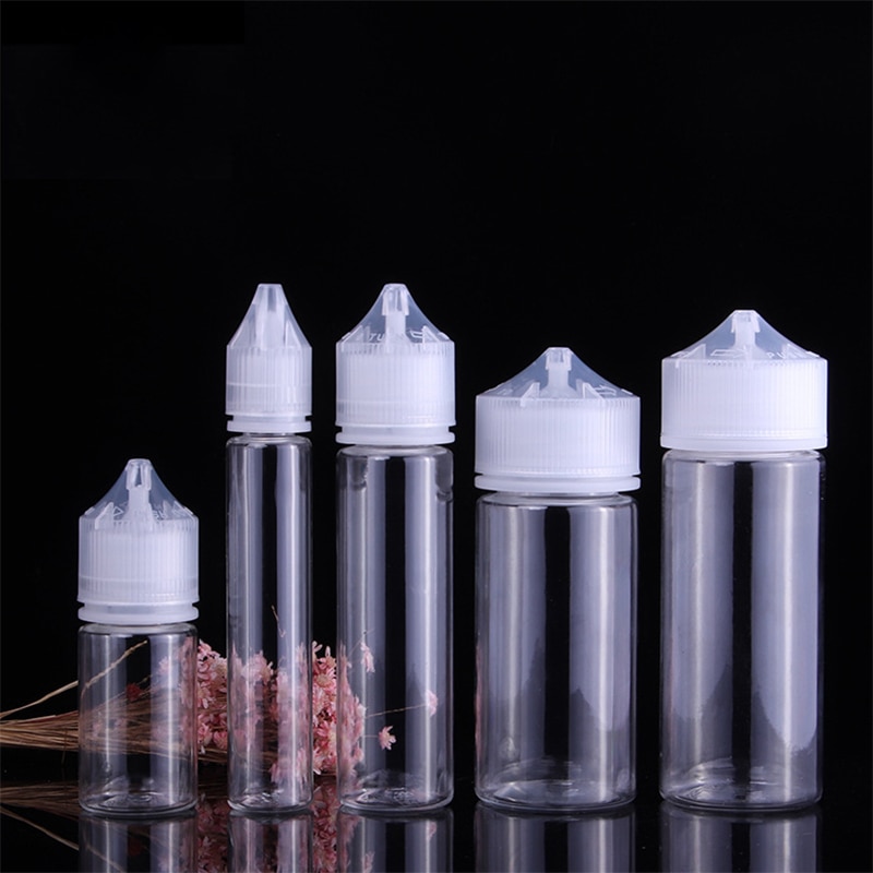 50pcs Empty Dropper Bottles Squeezable E-liquid Bottle White Black Lid Plastic Vape Juices Containers 10ml 15ml 30ml 50ml 100ml