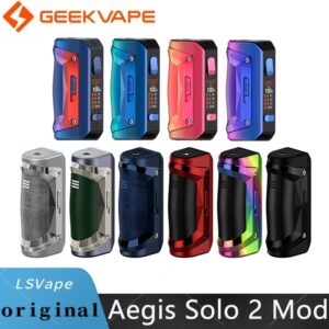 Original GeekVape Aegis Solo 2 Mod 100W Single 18650 Battery Electronic Cigarette Vaporizer Fit 5.5ml Z Subohm 2021 Tank
