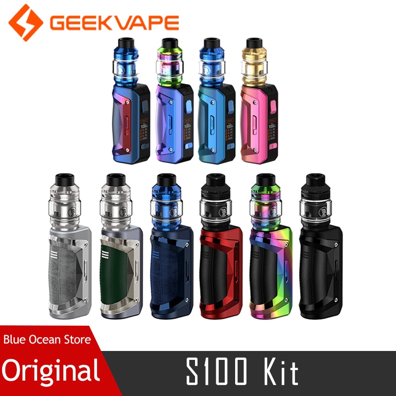 Original GeekVape S100 Aegis Solo 2 Kit 100W Box Mod 5.5ml Z Sub ohm 2021 Tank fit Z Coil Electronic Cigarette Vape Vaporizer