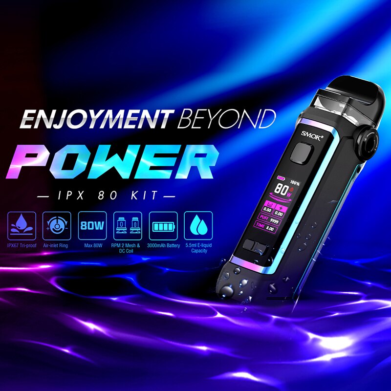 Original SMOK IPX 80 Pod Mod Kit 80W 3000mAh Built-in Battery 5.5ml RPM 2 Pod Electronic Cigarette Vaporizer Pod System Vape Kit - Image 2