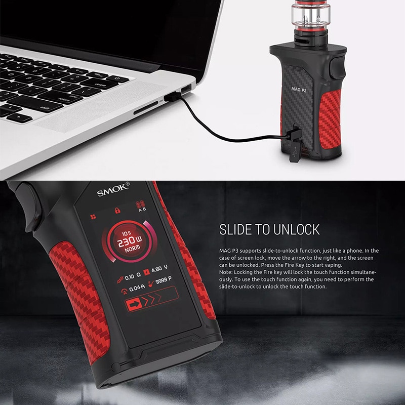 Original SMOK MAG P3 Vape Kit 230W 9ML TFV16 Tank Conical nexMesh 0.2ohm & 0.12ohm Dual Mesh Coil Mod Box E Cigarette Vaporizer - Image 5