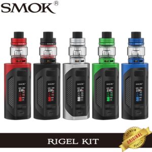 Original SMOK Rigel Kit with 230W Rigel Box MOD Vape TFT Screen 6.5ml TFV9 Tank V9 Meshed Coil Electronic Cigarette Vaporizer