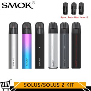 Original SMOK SOLUS Kit/SOLUS 2 Kit 16W/15 700mAh Vape 3ml CATO Pod Meshed 0.9ohm Coil E Cigarette Vaporizer