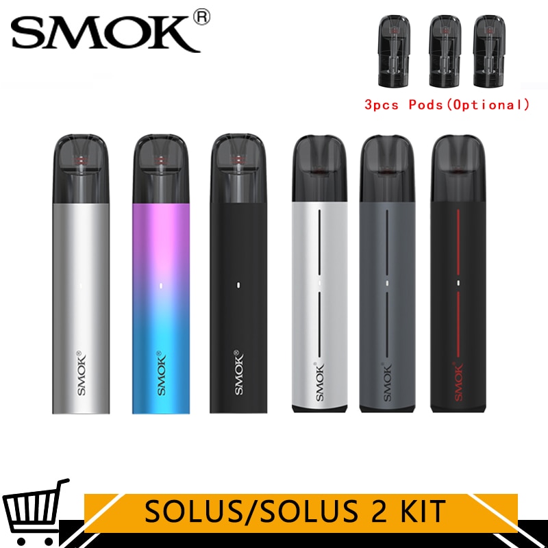 Original SMOK SOLUS Kit/SOLUS 2 Kit 16W/15 700mAh Vape 3ml CATO Pod Meshed 0.9ohm Coil E Cigarette Vaporizer