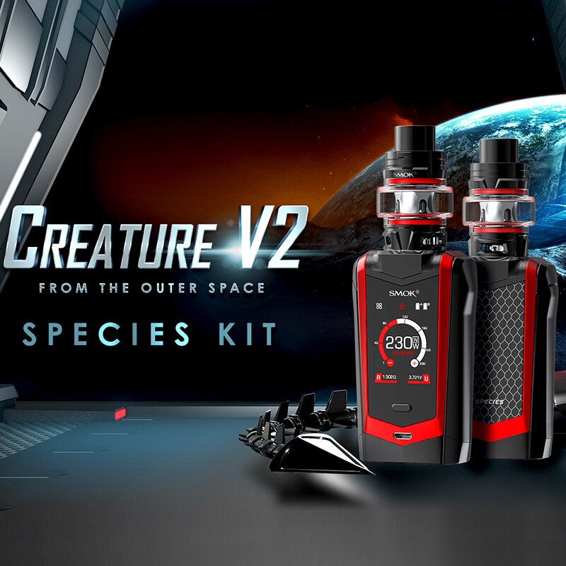 Original SMOK Species 230W Kit with TFV8 Baby V2 Tank 5ml VW/TC Electronic Cigarette Vaporizer Dual 18650 Box Mod Vape Kit - Image 2