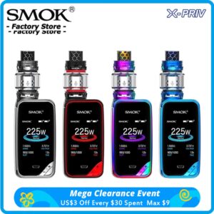 Original SMOK X-PRIV KIT 225W X Priv Vape Box Mod Full Screen 8ml TFV12 Prince Tank Electronic Cigarette Vaporizer VS G-priv 4