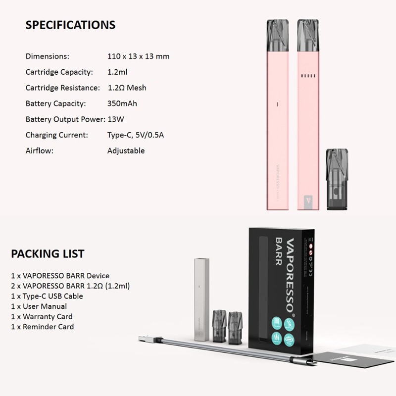 Original Vaporesso Barr Pod Vape Kit 350mAh Battery 1.2ml Pod Cartridge Vaporizer VS OVNS W01 - Image 2