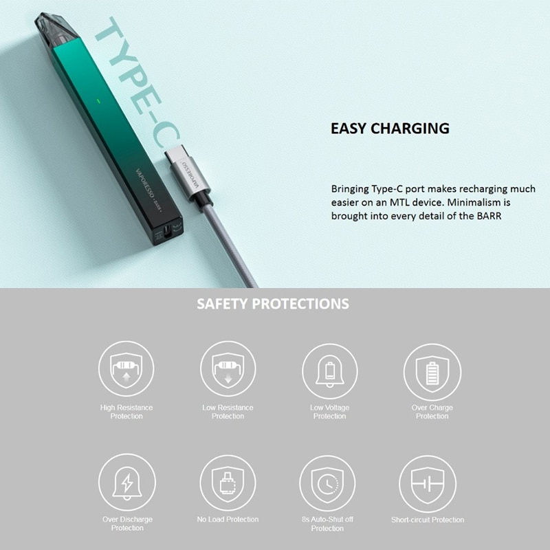 Original Vaporesso Barr Pod Vape Kit 350mAh Battery 1.2ml Pod Cartridge Vaporizer VS OVNS W01 - Image 3