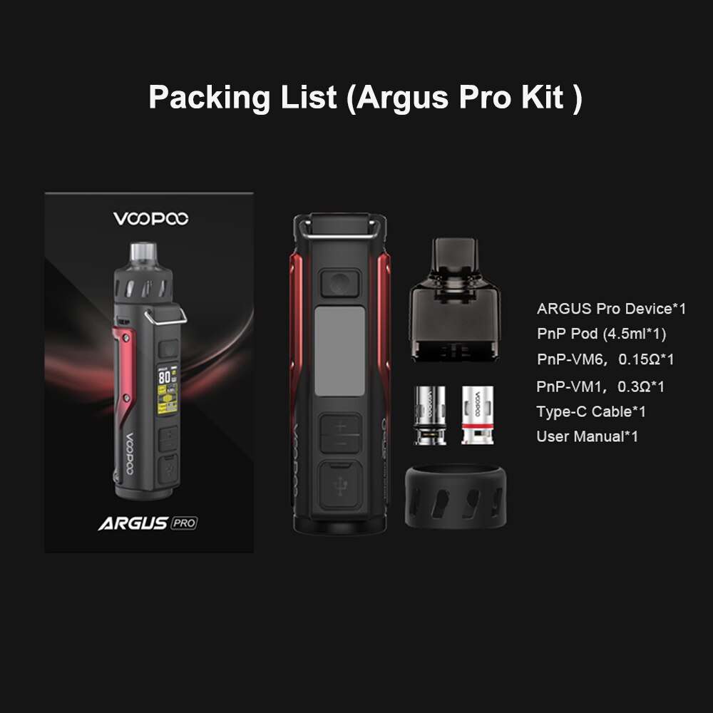 VOOPOO Argus Pro /Argus X Pod Mod Kit 80W 4.5ml PnP Pod Tank 3000mAh Battery /No 18650 Battery Mod Vape Kit Electronic Cigarette - Image 5