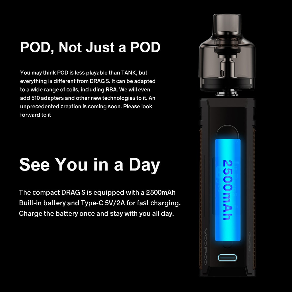 VOOPOO Drag S Drag X Pod Mod Vape Kit 4.5ml PnP Pod Tank GENE.TT Chip Vaper Electronic Cigarette ON SALE!! - Image 5