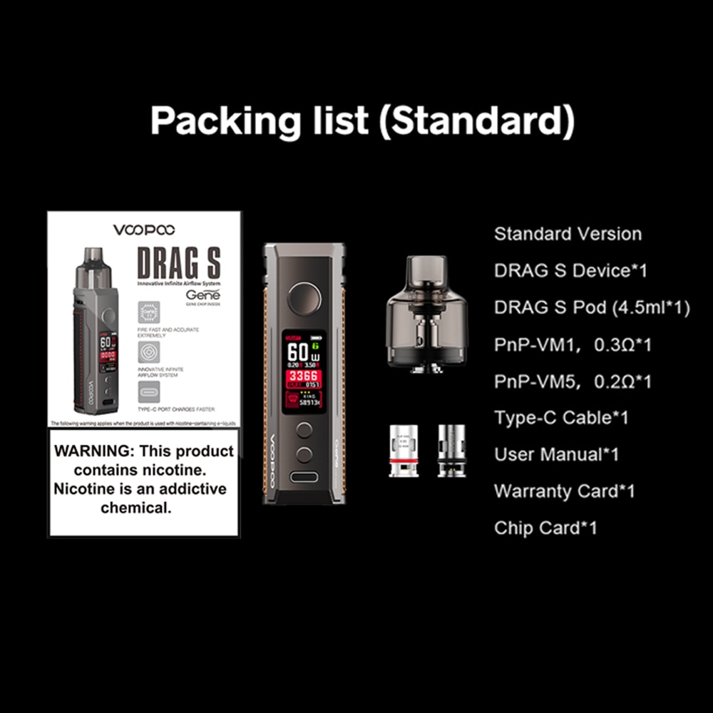 VOOPOO Drag S Drag X Pod Mod Vape Kit 4.5ml PnP Pod Tank GENE.TT Chip Vaper Electronic Cigarette ON SALE!! - Image 6