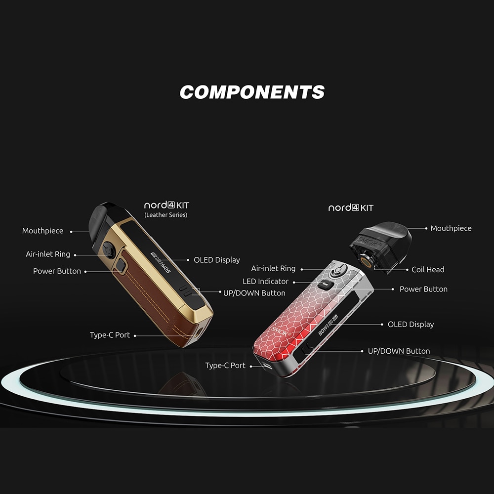 Vape SMOK Nord 4 Kit Box Mod 2000mah Battery Electronic Cigarette 80W Pod System 4.5ml Nord4 RPM 2 Mesh Coil vaporizador VS NOVO - Image 5