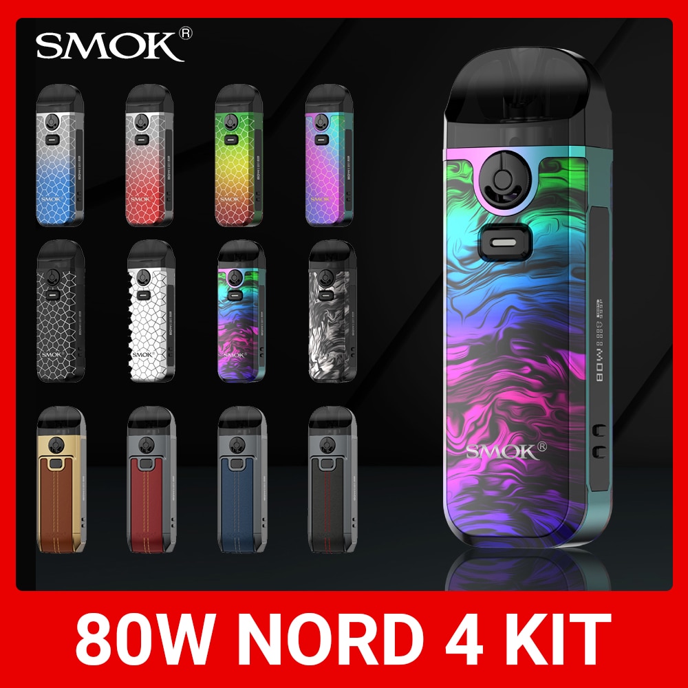 Vape SMOK Nord 4 Kit Box Mod 2000mah Battery Electronic Cigarette 80W Pod System 4.5ml Nord4 RPM 2 Mesh Coil vaporizador VS NOVO